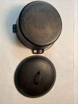 Vintage Favorite Piqua Ware Cast Iron No.  8 Pan With Lid Skillet Dutch Oven