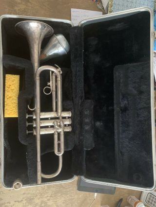 Vintage Silver Bundy Designed By Vincent Bach Bb Trumpet Ml Serial 330475