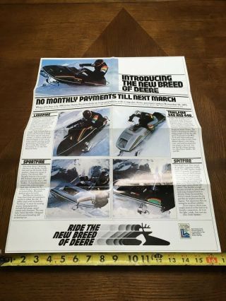 1980 Vintage John Deere Snowmobile Poster Brochure