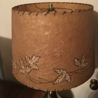 Vintage Fiberglass Lamp Shade With Leaves