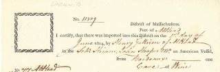 [British Surrender] Washington Appointee Benjamin Lincoln,  Port Collector in MA 2