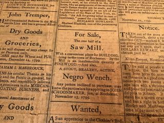 1 - 4 - 1800 Ulster County Gazette W Black Wench W Saw Mill