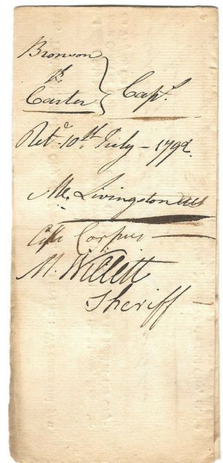 REVOLUTIONARY WAR HERO MARINUS WILLETT SIGNED DOCUMENT 1792 SHERIFF OF YORK 2