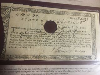 Continental Army Connecticut Line Bond issued to a Revolutionary War Soldier 3