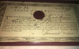Continental Army Connecticut Line Bond issued to a Revolutionary War Soldier 4