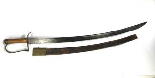 American Revolutionary War Hanger - Sword,  Partial Scabbard,  1775 - 1785