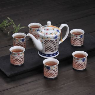 Chinese Porcelain Tea Set Ceramic Blue - And - White Big Tea Pot 650ml Tea Cups Blue