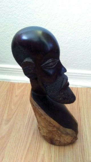Vintage 11 " Tall African Wooden Carved Native Tribal Man Folk Art Statue