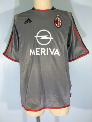Vtg Adidas Ac Milan Italy Serie A 2002 2003 Football Shirt Soccer Jersey L