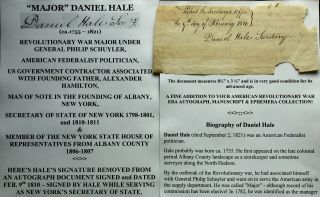 Revolutionary War Major Secy State Ny Albany Founding Father Autograph Signed Vg