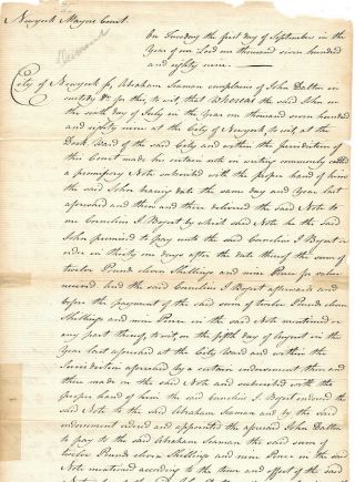 Revolutionary War 4th York Continental Army Lt Edward Dunscombe Document