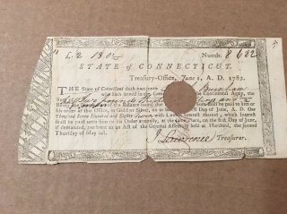 Authentic Connecticut Line Revolutionary War Pay Document 1782 Burnham