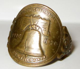 Liberty Bell Antique Historical Ring / Revolutionary War Declaration Washington