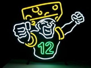 Green Bay Packers Aaron Rogers 12 Bar Beer Neon Light Sign 17 " X14 "