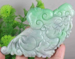 Certified Natural Green（grade A）jade Jadeite Pixiu&ruyi Statue 14551a 如意貔貅