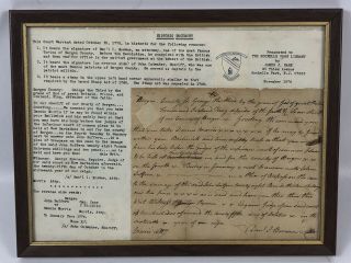Historic Bergen County Nj Document Revolutionary War Captain John Outwater