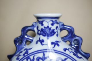 A Pair Fine Chinese Blue And White Porcelain Flat Vase 2