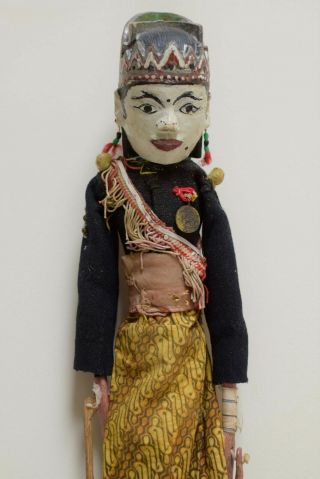 Vintage Balinese Wayang Golek Asian Wood Rod Stick Puppet Marionette