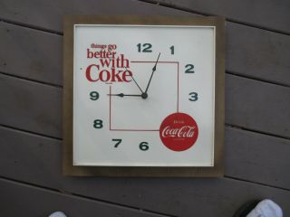 1950s Vintage Coca Cola Store Display Sign Clock Advertising 17 " X17 " Coke -