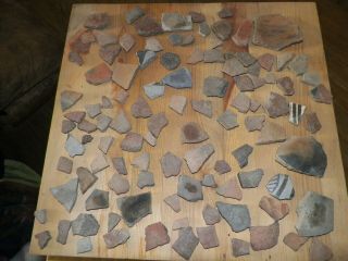 100 Antique Pottery Shards Primitive Old Find Mexico