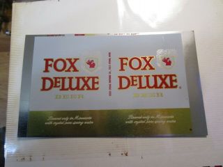 Unrolled Fox Deluxe 12 Oz.  Flat Beer Can Cold Spring Brewing Tin Sign