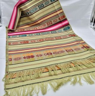 Vintage Wool Blend Table Runner Tapestry Southwestern Native American