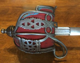 Scarce Victorian Era Scottish Basket Hilt Sword And Scabbard,  Highland Light Inf