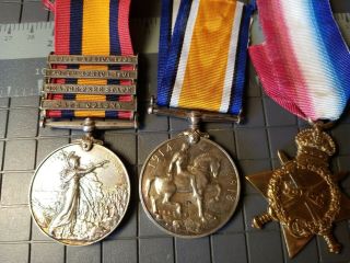 Queen Victoria South Africa Boer War Medal,  War Medal,  Ww1 Star - Same Solider