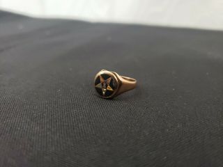 Vintage 10k Gold Masonic Order Of The Eastern Star Ring Size 4.  5 Signed Ob 10k