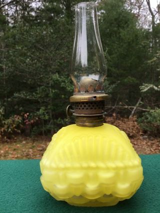 Antique Mt Washington Oil Lamp Satin Cased Glass.  1877