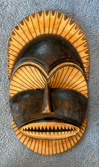 Vintage Wooden Mask Zanbezi Tribal Hand Carved Wood Barotseland Africa Malozi