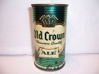 1956 Old Crown Ale Flat Top Beer Can Brewed In Fort Wayne,  In Top Opened