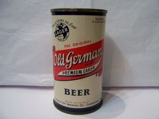 1960 Old German Premium Flat Top Beer Can Brewed In Cumberland,  Md Top Opened