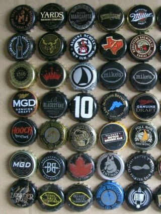 70 DIFFERENT MIXED MOSTLY USA MICRO CRAFT BLACK THEMED BEER/SODA BOTTLE CAPS 2