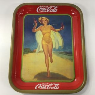 Vintage Coca - Cola Metal Serving Tray American Art 1937,  Made In U.  S.  A 710