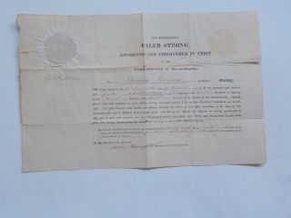 War Of 1812 Document 1814 Governor Caleb Strong Signature 2nd Massachusetts Vtg