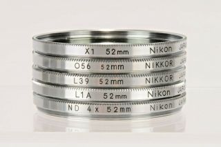 Vintage Nikon Nippon Kogaku Filters Chrome Silver & Cases - Nd,  L1a,  L39,  O56 X1