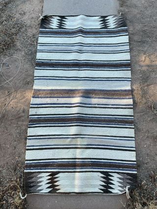 Stunning Large Navajo Rug Native American Weaving 61.  25 " X 32.  75 " Moth Damage