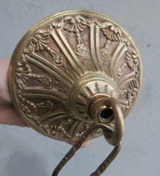 Deco Vintage Brass Bronze Ceiling Canopy Lamp Chandelier Part French Gothic Shel