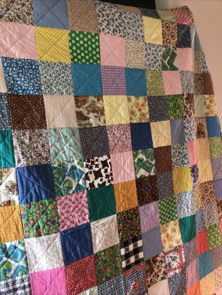 Vintage Lancaster County Pa Dutch Handmade Hand Stitched Quilt 84x102