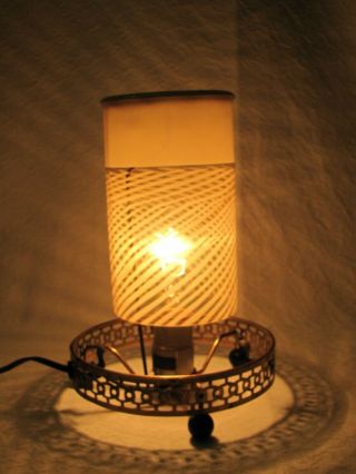 Vintage Econolite Motion Lamp Light Metal Base Rod & Inner Spinner Shade