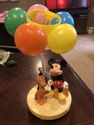 Walt Disney Mickey Mouse Pluto Balloon Nightlight And Lamp Vtg