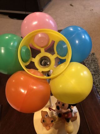 Walt Disney Mickey Mouse Pluto Balloon Nightlight And Lamp VTG 3