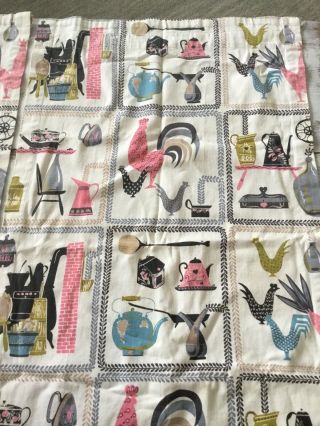 Vintage Curtains Vintage Fabric Chickens 3