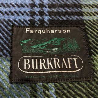 VTG Farquharson Burkraft British Made Wool Plaid Fringed Throw Blanket 65” X 60” 2