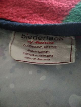 Vtg Biederlack USA Germany Blanket Abstract Fleeced Reversible Soft Plush 52x69 3