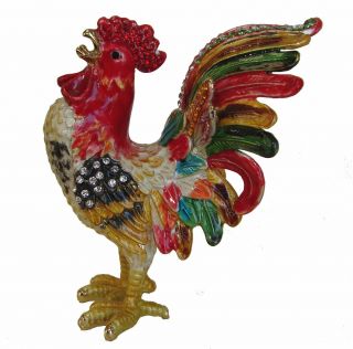 Feng Shui Bejeweled Cloisonne Rooster Statue