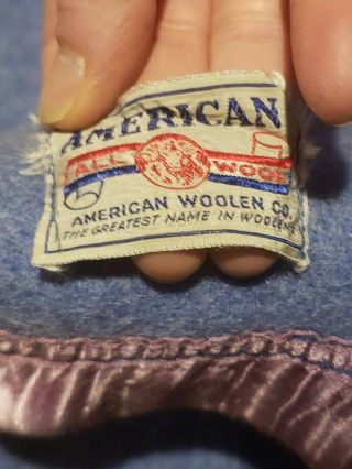 Vintage American Woolen Company Wool Blanket 60 