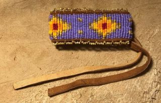 Large Native American Lakota Sioux Lazy Stitch Beaded Wrist Band