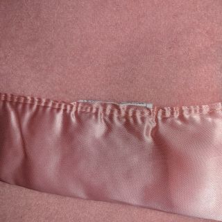 Vintage Pink Wool Twin Size Blanket Satin Trim Warm cond. 3
